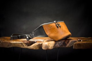 Nerka w czarno - kamelowej wersji kolorystycznej z ręcznie szytymi elementami od Ladybuq Art