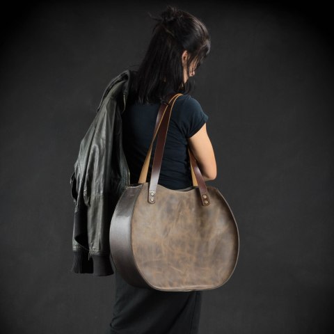 Leather bag Basia color brown