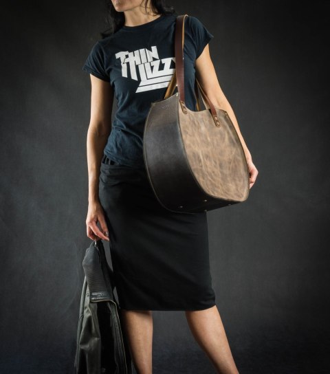 Leather bag Basia color brown