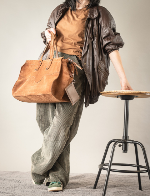 Suede handmade shopper bag Suede handmade shopper bag