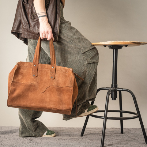 Suede handmade shopper bag Suede handmade shopper bag